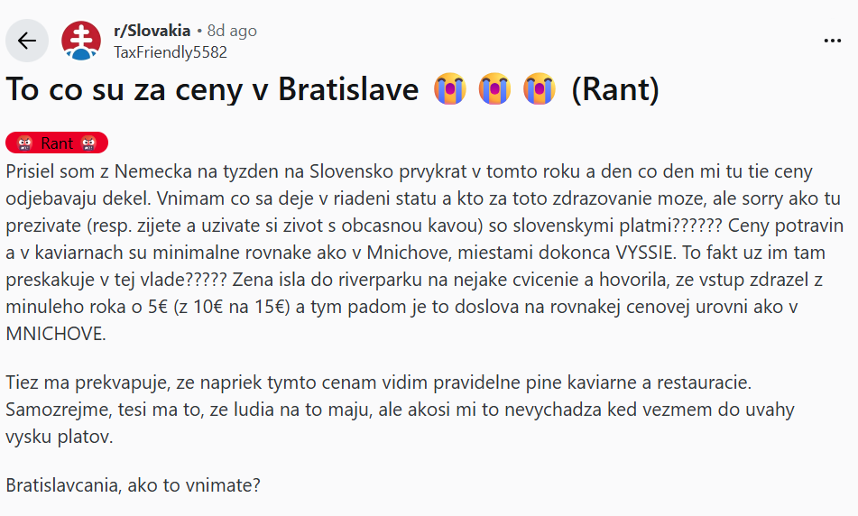 ŠOK po návrate domov. Slovák sa vrátil zo zahraničia. Ceny v Bratislave ho úplne zarazili 2 image 20