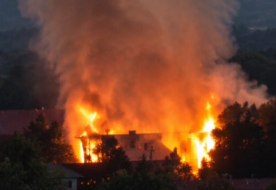 AKTUÁLNE: Veľký požiar na juhu Slovenska: Hasiči zasahujú priamo v centre mesta. Oheň zasiahol viaceré budovy, vyjadril sa aj primátor! 2 poziar 1